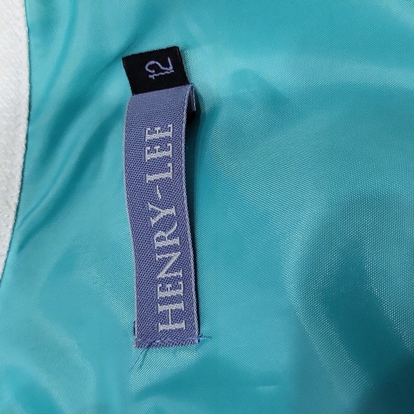 NWOT Vintage Henry-Lee women's green white trim blazer top long dress 2 pcs set - Picture 14 of 14